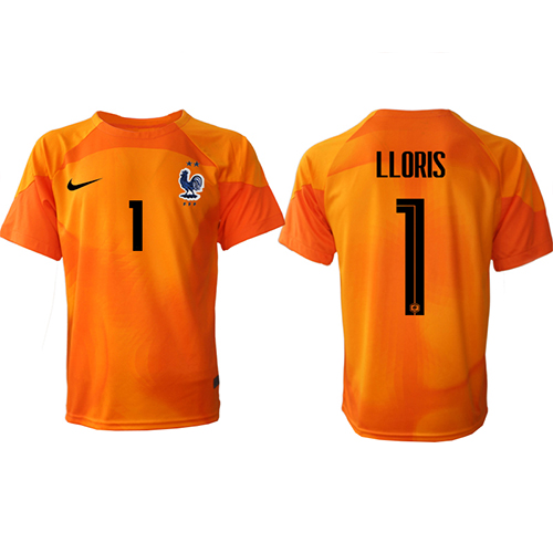 Frankrike Hugo Lloris #1 Målvakt Replika Hemma matchkläder VM 2022 Korta ärmar